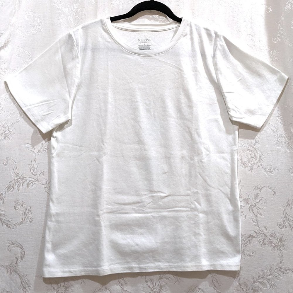 Cotton White Ultimate Tee Shirt 2X Short Sleeve Crew Neck Casual Comfy Basics